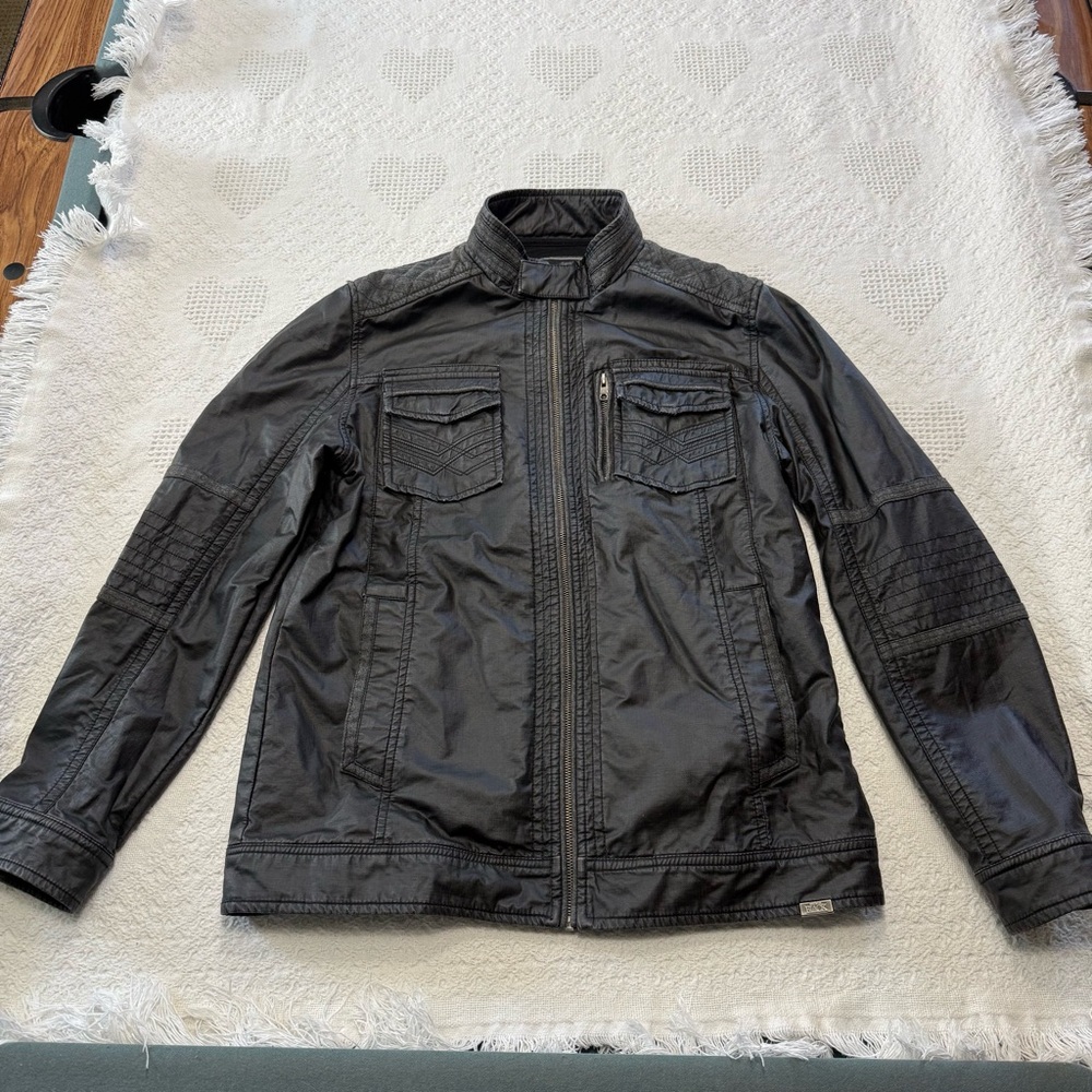 Buckle Black Standard Fit Medium Leather Jacket (M)